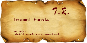 Tremmel Renáta névjegykártya